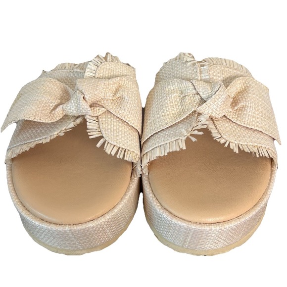 Beach by Matisse Sunda Platfrom Sandals Size 8M Raffia Natural Slip On - Picture 5 of 7